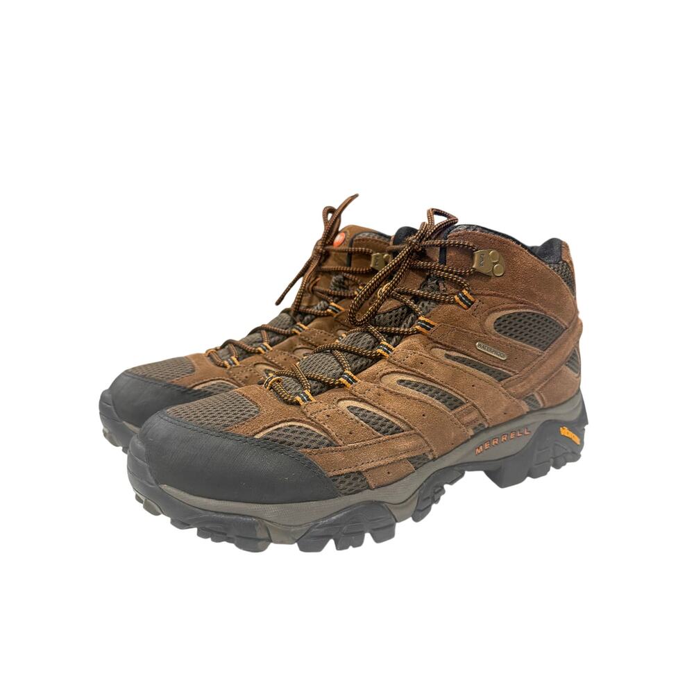 Merrell Moab Sz 12 2 Mid Waterproof hiking boots suede mesh uppers Vibram trails
